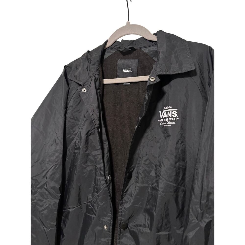 Vans Black Medium Snap Button Jacket Windbreaker - Picture 3 of 10